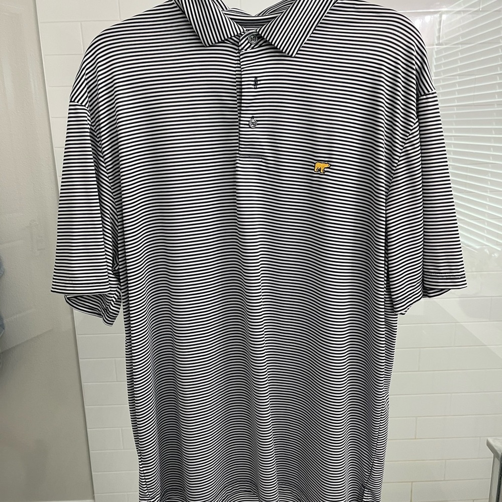 Classic Striped Polo Shirt with Logo